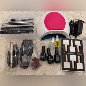 Gel nail kit with LED lamp